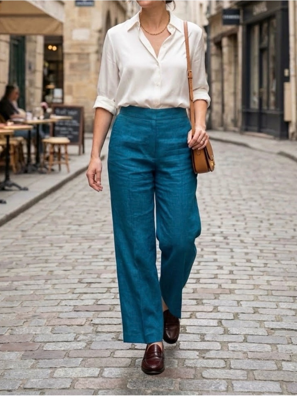 Vintage Dana Buchman Silk teal Blue trouser pants Made in Italy size 16 0348